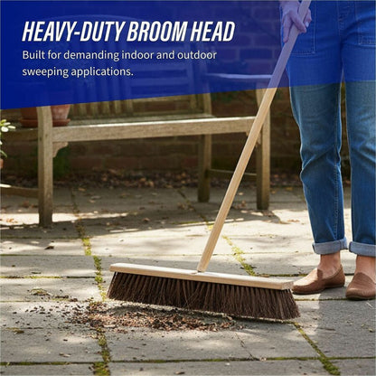 Genuine Joe 24" Push Broomhead - Palmyra Bristle - 24" Overall Length - Brown - 12 / Carton