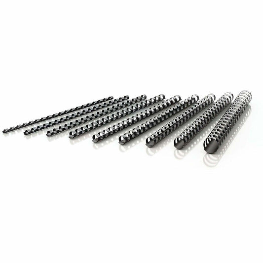 Mead CombBind Binding Spines - 0.31" Maximum Capacity - 40 x Sheet Capacity - For Letter 8 1/2" x 11" Sheet - Black - Pl