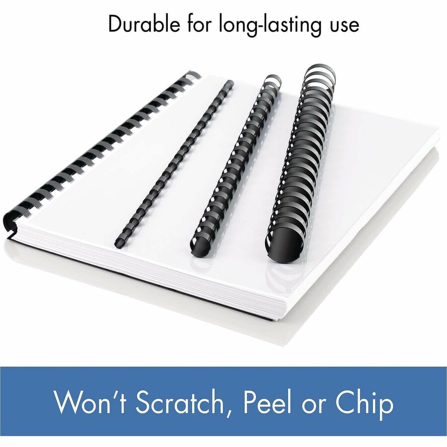 Mead CombBind Binding Spines - 0.75" Maximum Capacity - 150 x Sheet Capacity - For Letter 8 1/2" x 11" Sheet - Black - P