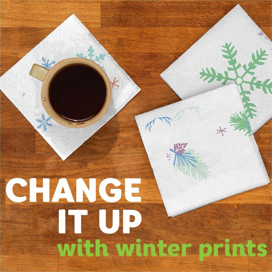 Bounty Quilted Napkins - 1 Ply - 12" Width x 12" Length - Quilted Surface - White - Paper - 200/Pack - 8 / Carton