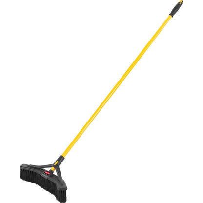 Rubbermaid Commercial Maximizer Push-To-Center 18" Brooms - Polypropylene Bristle - 58.1" Overall Length - Steel Handle 