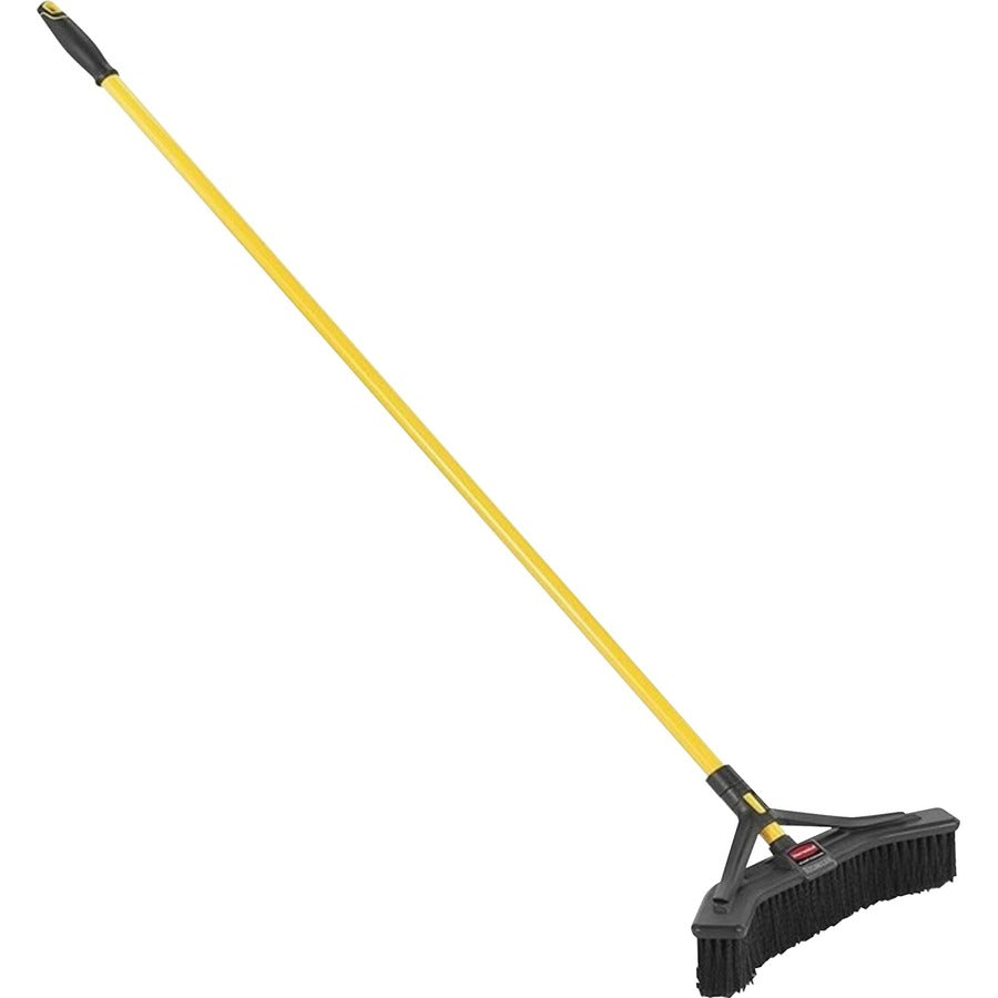 Rubbermaid Commercial Maximizer Push-To-Center 18" Brooms - Polypropylene Bristle - 58.1" Overall Length - Steel Handle 