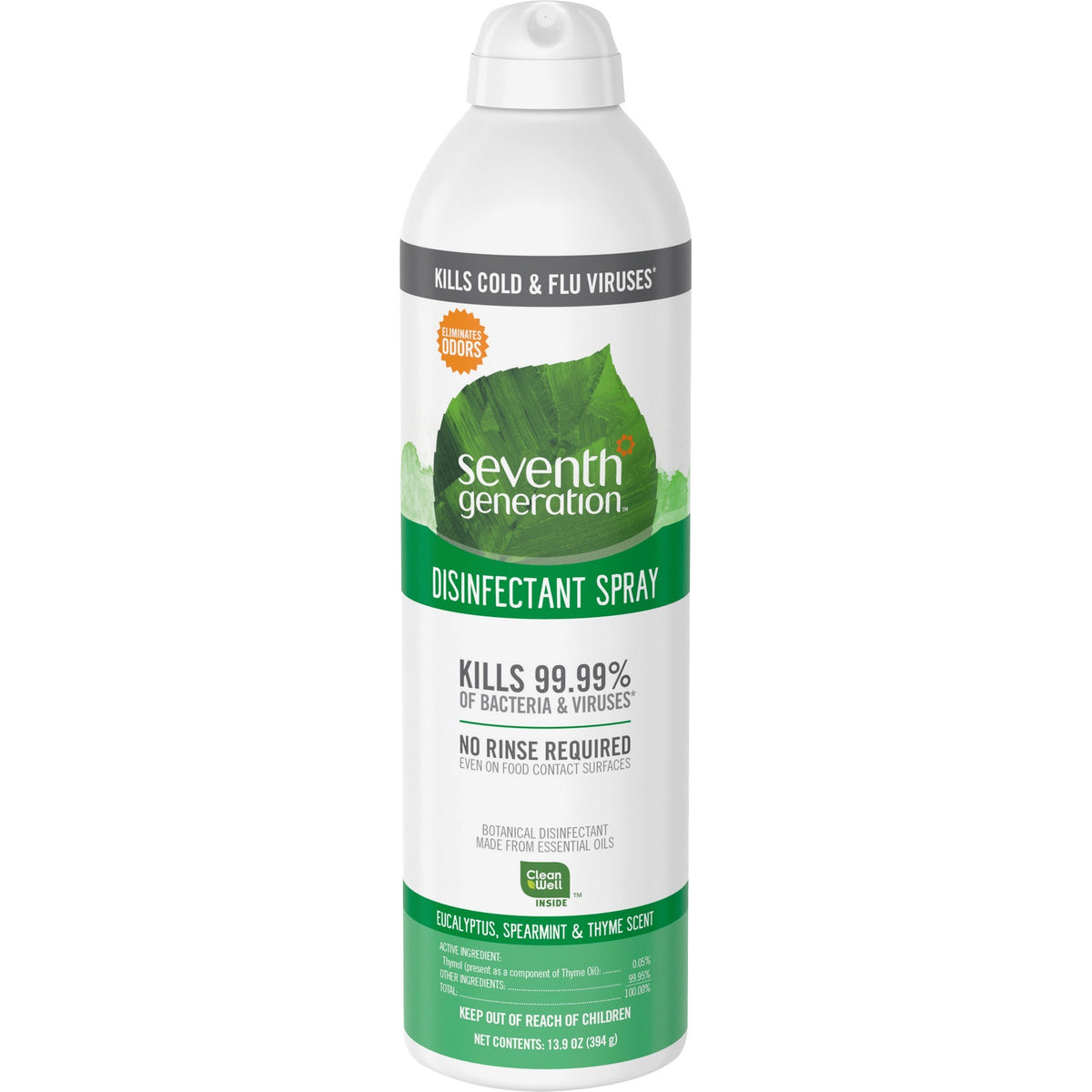 Seventh Generation Disinfectant Cleaner - For Day Care - 13.9 fl oz (0.4 quart) - Eucalyptus Spearmint & Thyme Scent - 8