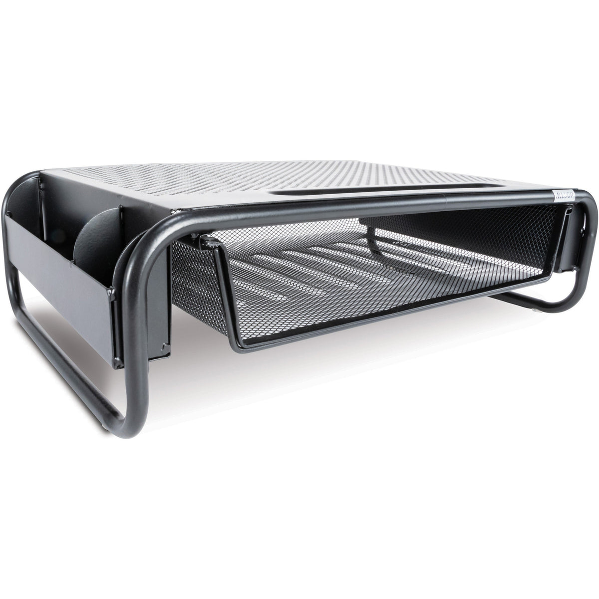 Allsop Metal Art Organizer 5 Monitor Stand with Drawer - 5.10" Height x 18" Width x 11.80" Depth - Desktop - Powder Coat