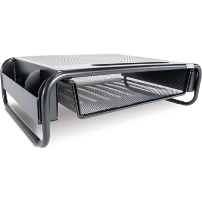 Allsop Metal Art Organizer 5 Monitor Stand with Drawer - 5.10" Height x 18" Width x 11.80" Depth - Desktop - Powder Coat
