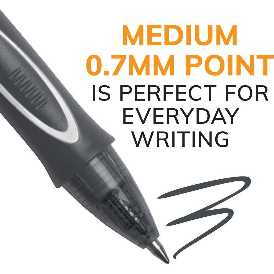 BIC Gel-ocity Gel Pen - 0.7 mm Medium Pen Point - Retractable - Assorted Ink - Gel-based - 12 / Dozen