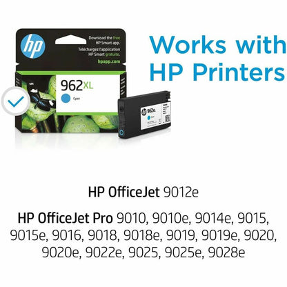 HP 962XL (3JA00AN) Original High Yield Inkjet Ink Cartridge - Cyan - 1 Each - 1600 Pages
