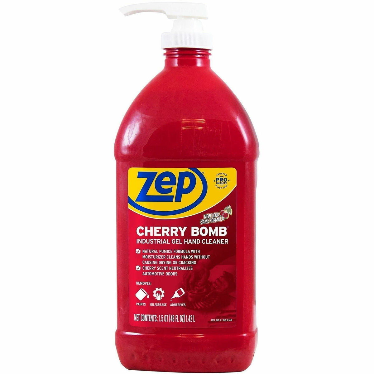 Zep Cherry Bomb Gel Hand Cleaner - Mild Cherry Scent - 1.50 quart - 4 / Carton