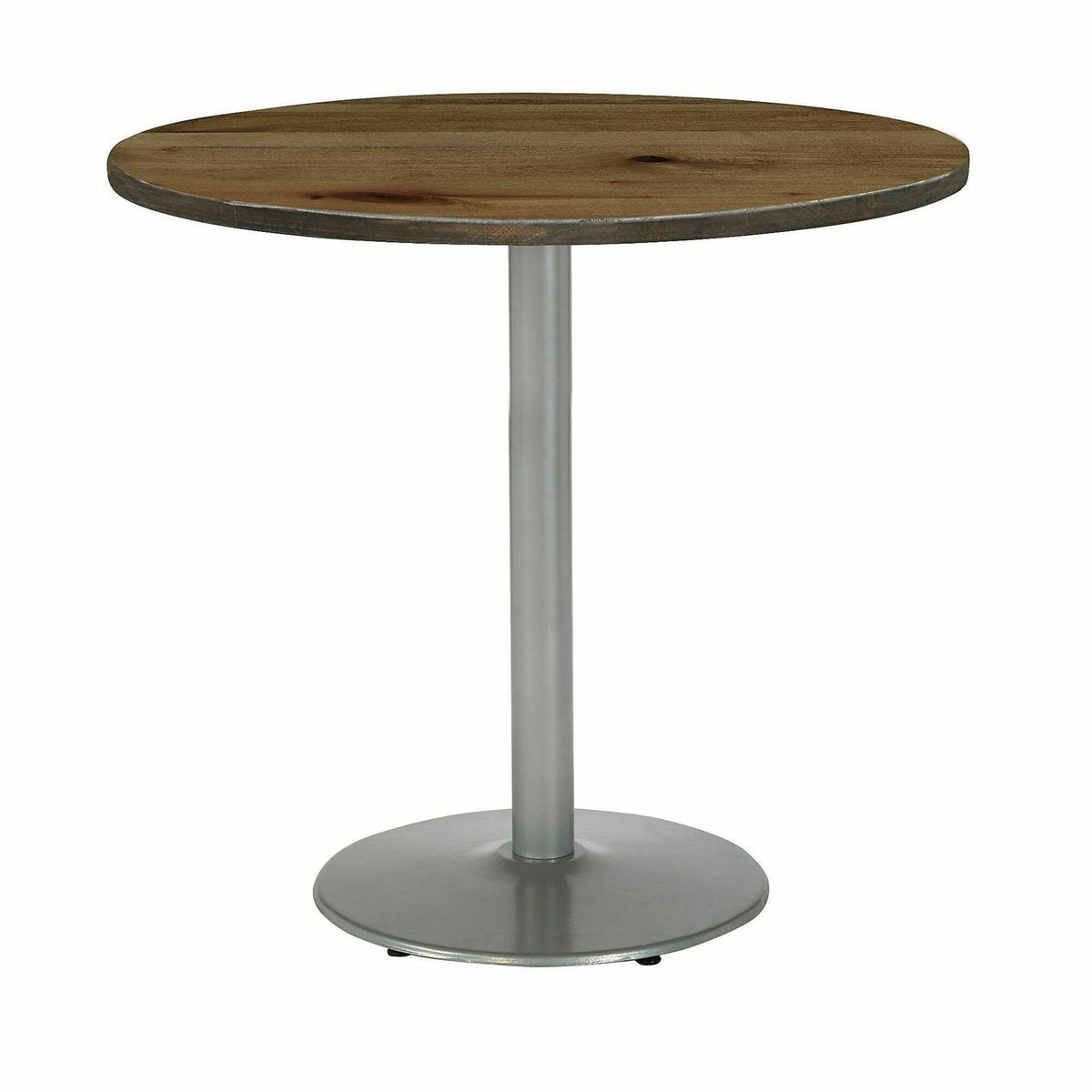KFI 30" Round Vintage Wood Bistro Table - Round Top - 30" Height - Assembly Required - Natural - Vintage Wood - 1 Each