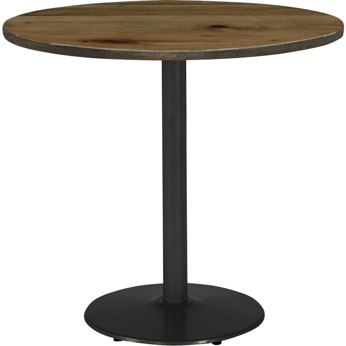 KFI 36" Round Vintage Wood Bistro Table - Round Top - 36" Height - Assembly Required - Natural - Vintage Wood - 1 Each