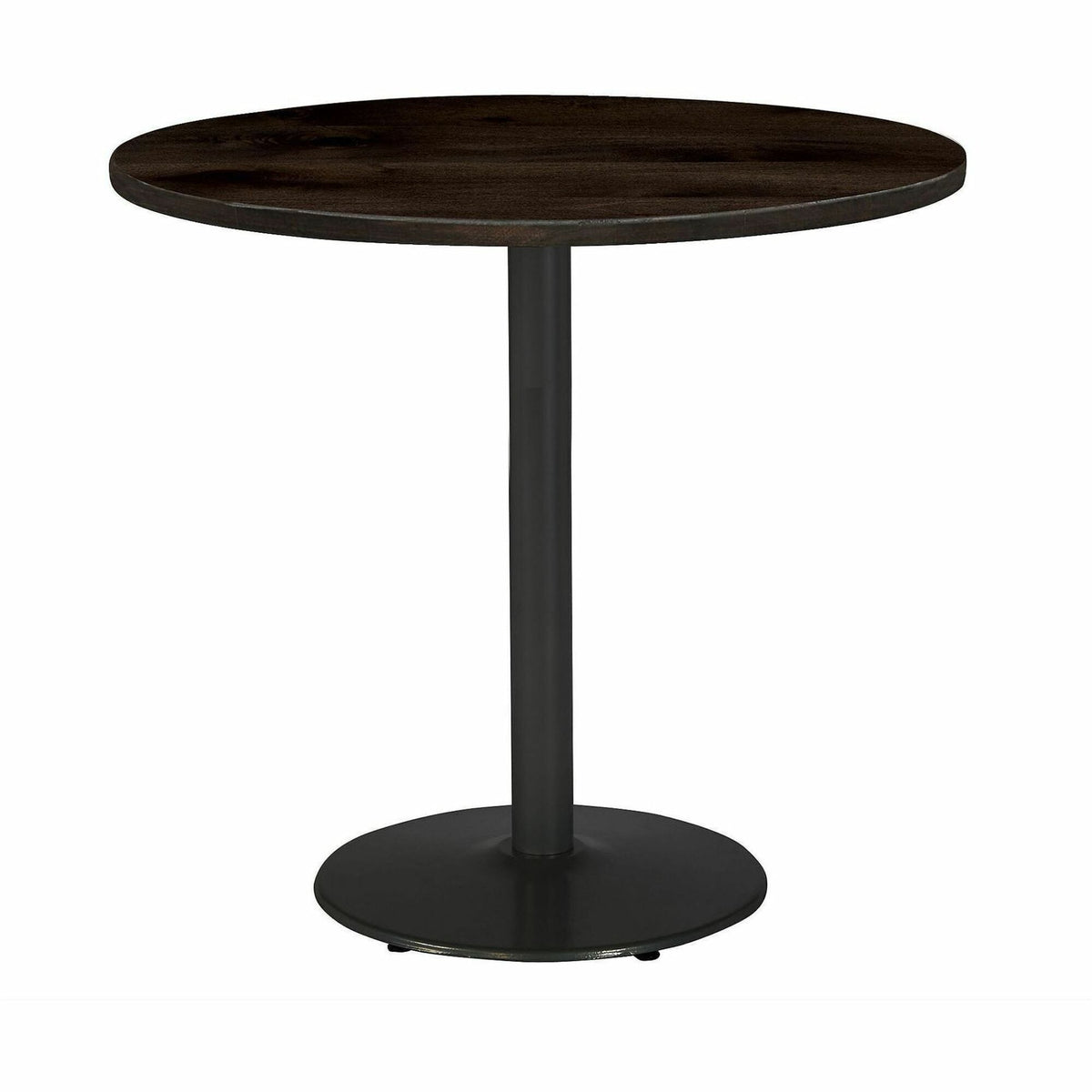 KFI 30" Round Vintage Wood Bistro Table - Round Top - 30" Height - Assembly Required - Espresso - Vintage Wood - 1 Each