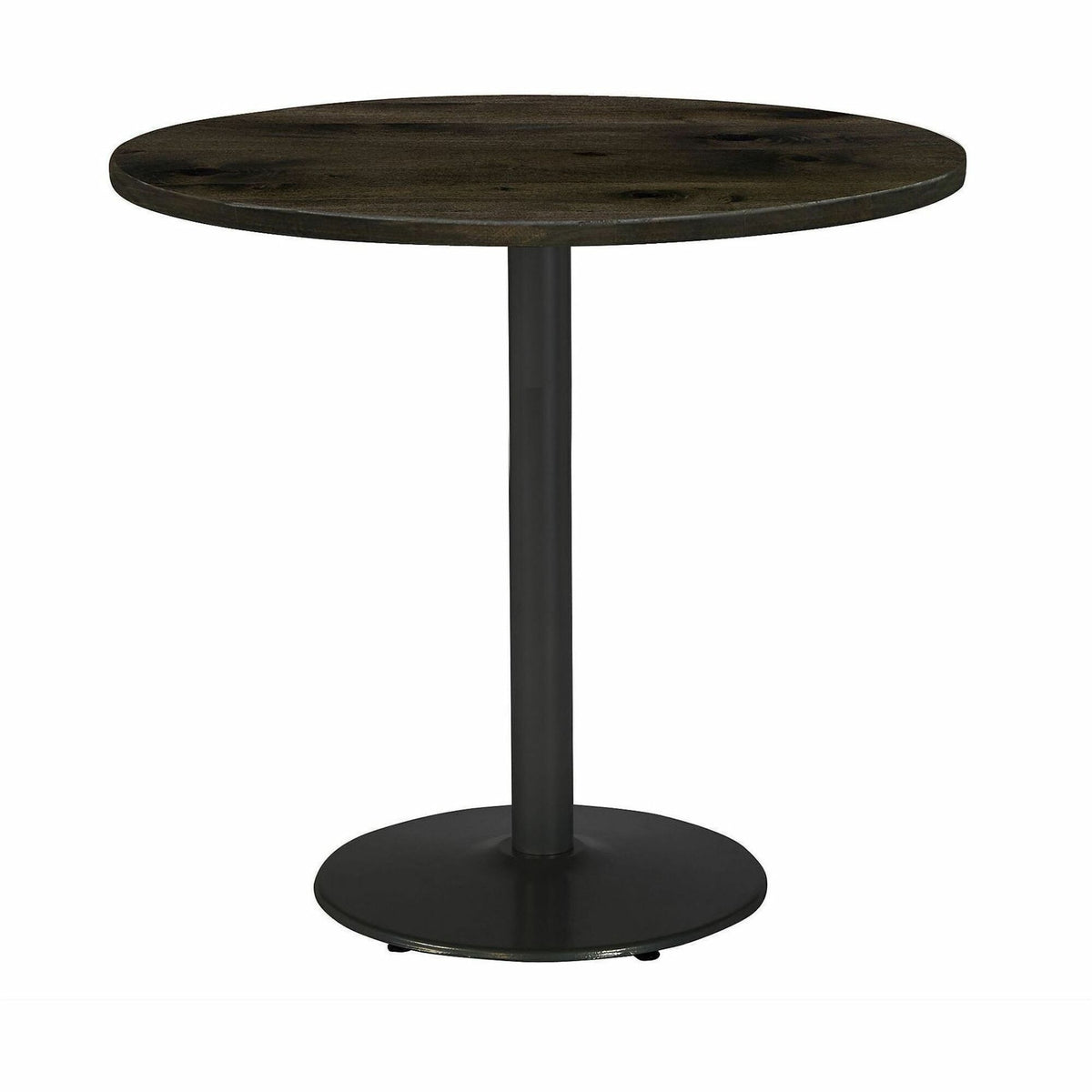 KFI 36" Round Vintage Wood Bistro Table - Round Top - 36" Height - Assembly Required - Barnwood - Vintage Wood - 1 Each