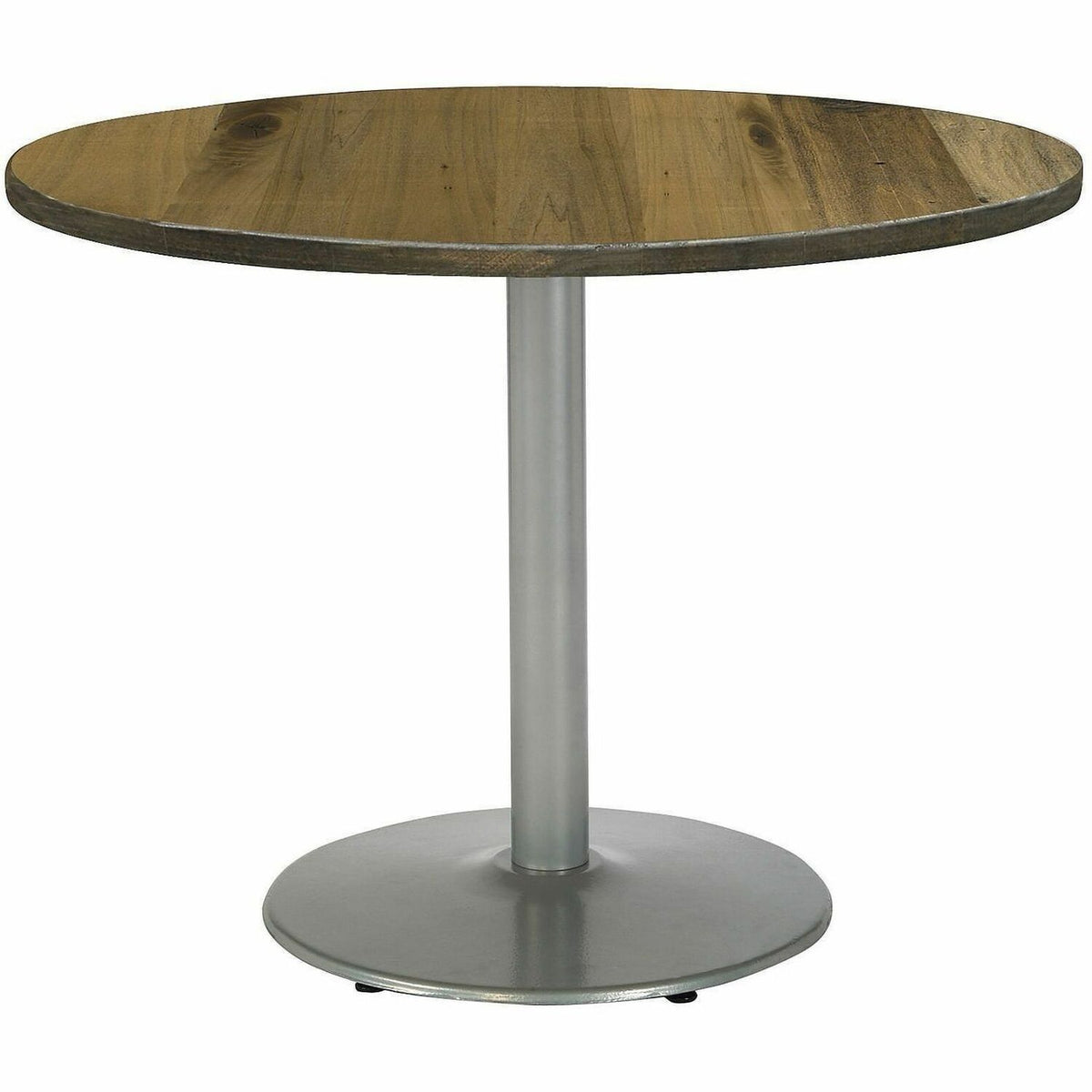 KFI 36" Round Vintage Wood Top Table - Barnwood Round Top x 36" Table Top Diameter - Assembly Required - Vintage Wood To
