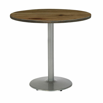 KFI 42" Round Vintage Wood Bistro Table - Round Top - 42" Height - Assembly Required - Natural - Vintage Wood - 1 Each