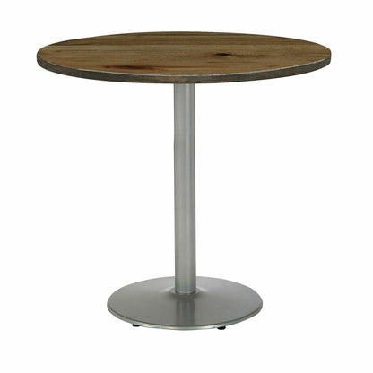 KFI 36" Round Vintage Wood Bistro Table - Round Top - 36" Height - Assembly Required - Natural - Vintage Wood - 1 Each
