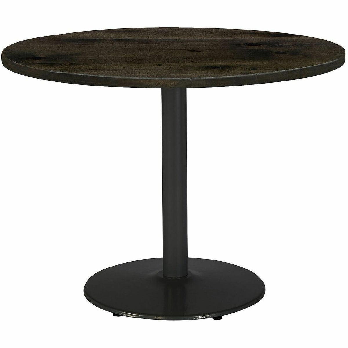 KFI 30" Round Vintage Wood Top Table - Round Top - 30" Height - Assembly Required - Barnwood - Vintage Wood - 1 Each