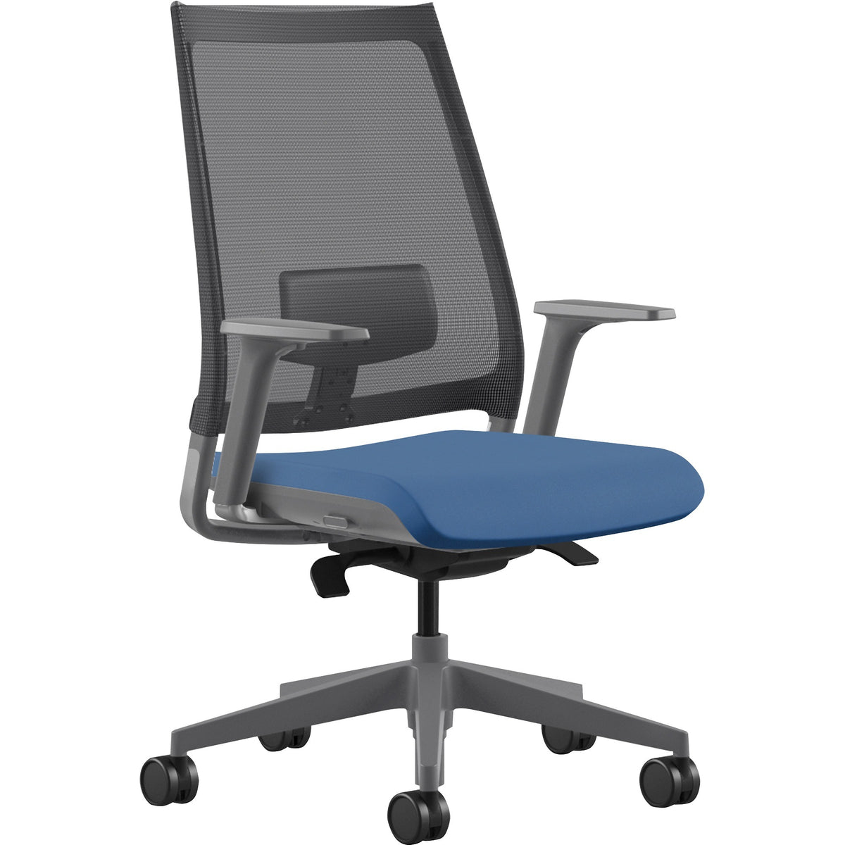 9 to 5 Seating Luna 3460 Task Chair - Blue Seat Color - Foam Seat Material - Black Back Color - Mesh Back Material - 5-s