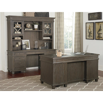 Martin Carson Credenza - 6-Drawer - Total Drawer(s): 6 - Material: Solid Lumber, Veneer - Finish: Weathered Dove - 1 Eac