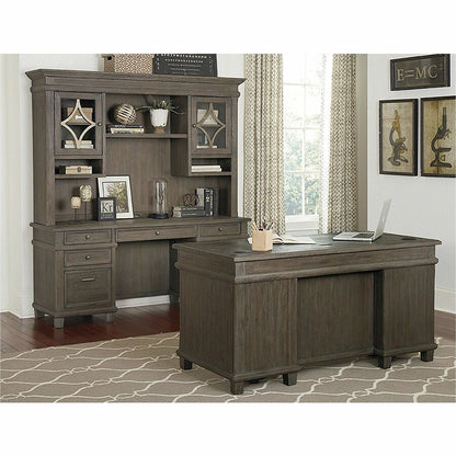Martin Carson Credenza - 6-Drawer - Total Drawer(s): 6 - Material: Solid Lumber, Veneer - Finish: Weathered Dove - 1 Eac
