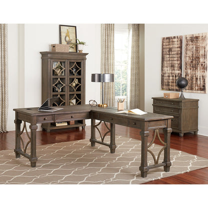 Martin Carson Hutch - 2 Door(s) - 3 Shelve(s) - 2 Adjustable Shelf(ves) - Material: Solid Lumber, Veneer - Finish: Weath