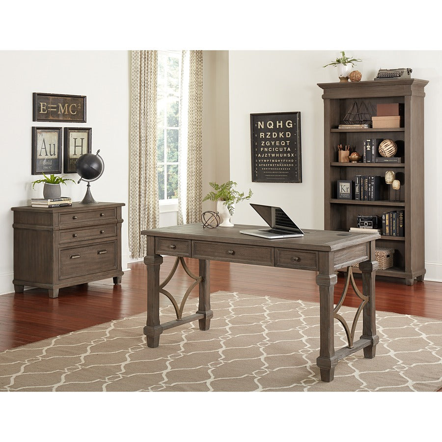 Martin Carson Hutch - 2 Door(s) - 3 Shelve(s) - 2 Adjustable Shelf(ves) - Material: Solid Lumber, Veneer - Finish: Weath