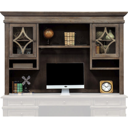 Martin Carson Hutch - 2 Door(s) - 3 Shelve(s) - 2 Adjustable Shelf(ves) - Material: Solid Lumber, Veneer - Finish: Weath