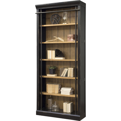 Martin Bookcase - 5 Shelve(s) - 4 Adjustable Shelf(ves) - Finish: Aged Ebony, Warm Honey - Adjustable Shelf - For Home, 