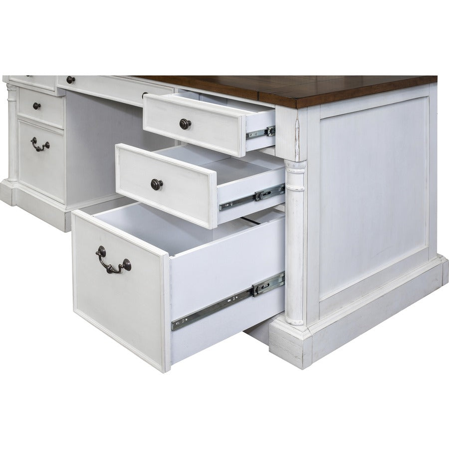 Martin Double Pedestal Executive Desk 7-Drawer - 30" Height x 66" Width x 30" Depth - Total Drawer(s): 7 - Double Pedest