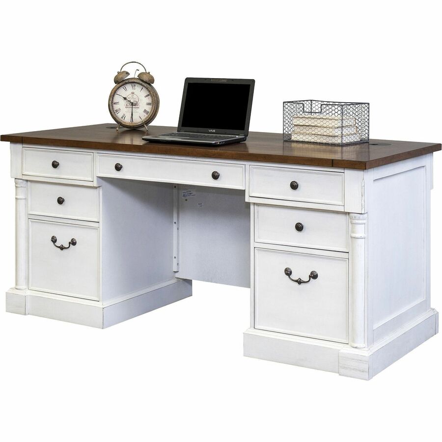 Martin Double Pedestal Executive Desk 7-Drawer - 30" Height x 66" Width x 30" Depth - Total Drawer(s): 7 - Double Pedest