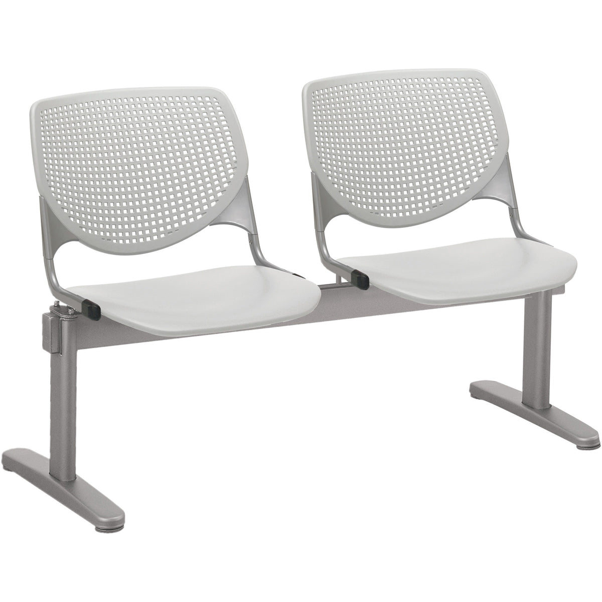 KFI Kool 2 Seat Beam Chair - Light Gray Seat Color - Polypropylene Seat Material - Light Gray Back Color - 1 Each