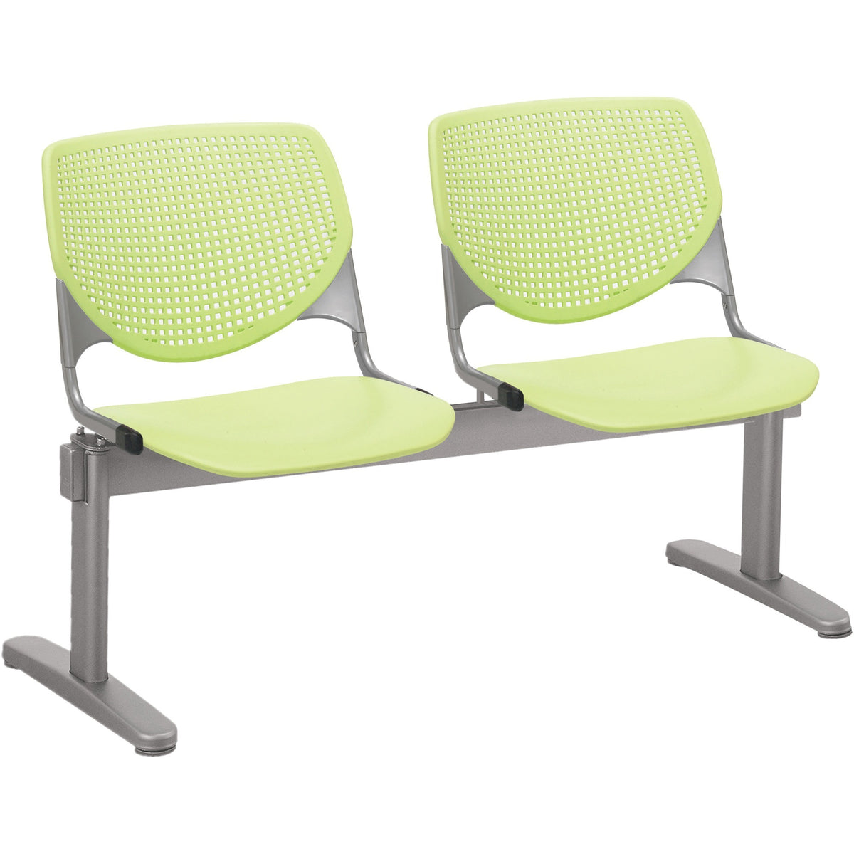 KFI Kool 2 Seat Beam Chair - Lime Green Seat Color - Polypropylene Seat Material - Lime Green Back Color - 1 Each