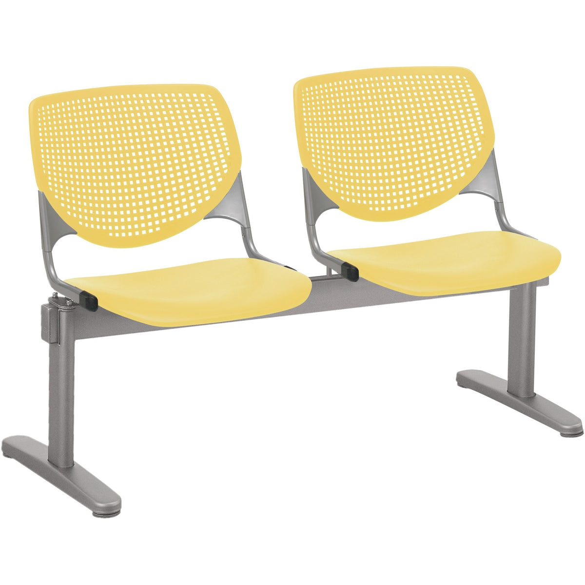 KFI Kool 2 Seat Beam Chair - Yellow Seat Color - Polypropylene Seat Material - Yellow Back Color - 1 Each