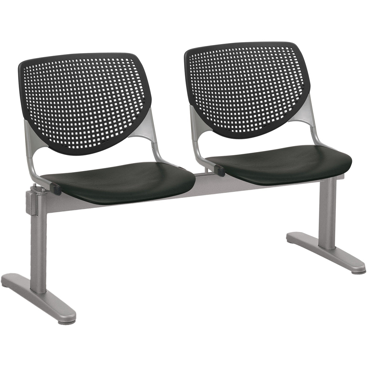 KFI Kool 2 Seat Beam Chair - Black Seat Color - Polypropylene Seat Material - Black Back Color - Polypropylene, Aluminum