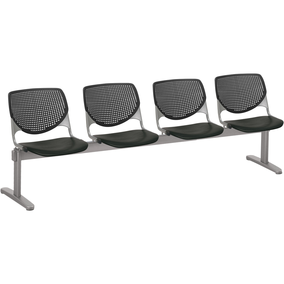 KFI Kool 4 Seat Beam Chair - Black Seat Color - Polypropylene Seat Material - Black Back Color - Polypropylene, Aluminum