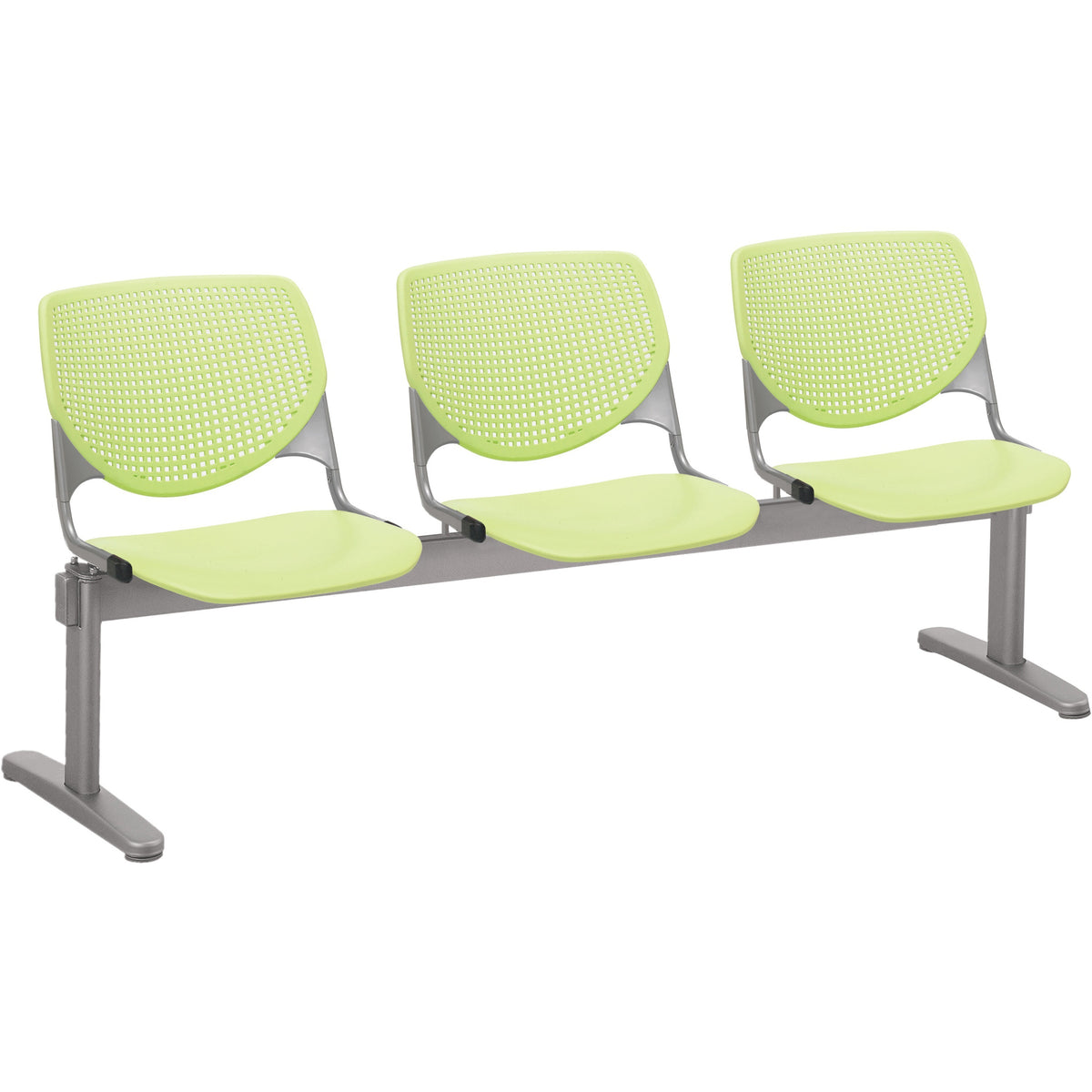 KFI Kool 3 Seat Beam Chair - Lime Green Seat Color - Polypropylene Seat Material - Lime Green Back Color - 1 Each