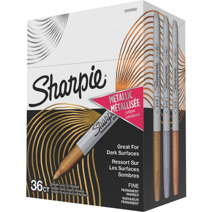 Sharpie Metallic Markers - Assorted Ink - Plastic Barrel - 36 / Box