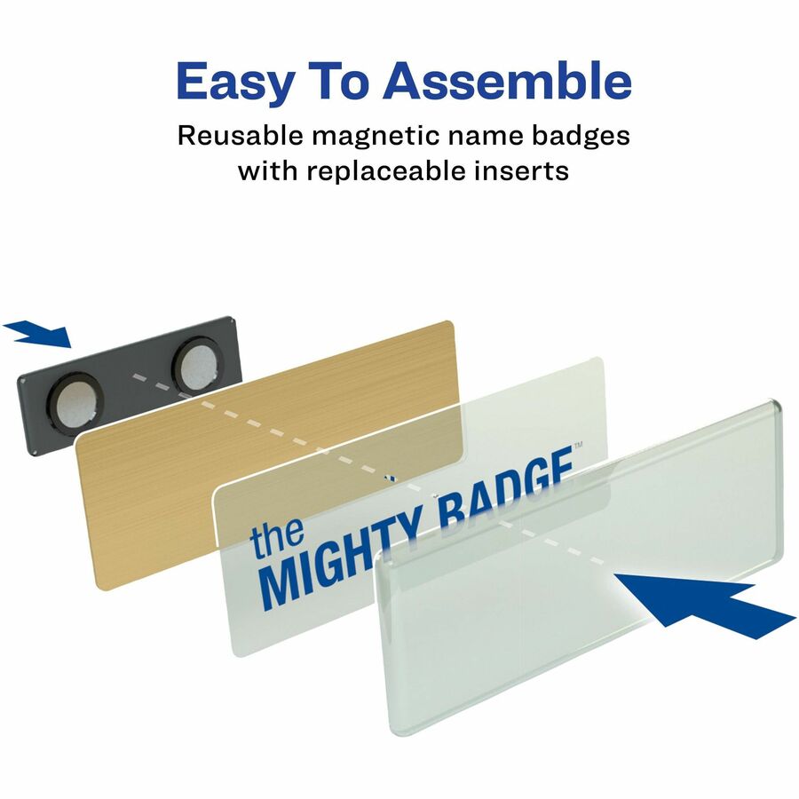 The Mighty Badge® by Avery® Reusable Magnetic Professional Name Badge Kits - 10 / Pack
