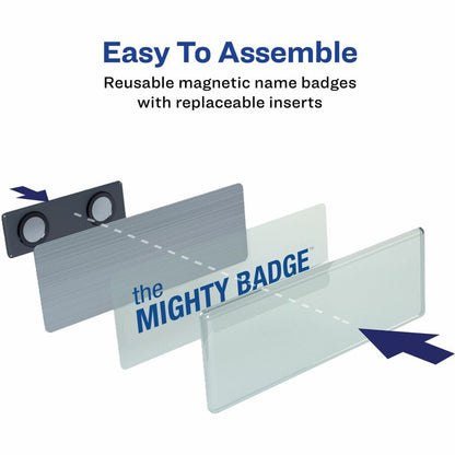 The Mighty Badge® by Avery® Reusable Magnetic Professional Name Badge Kits - 10 / Pack