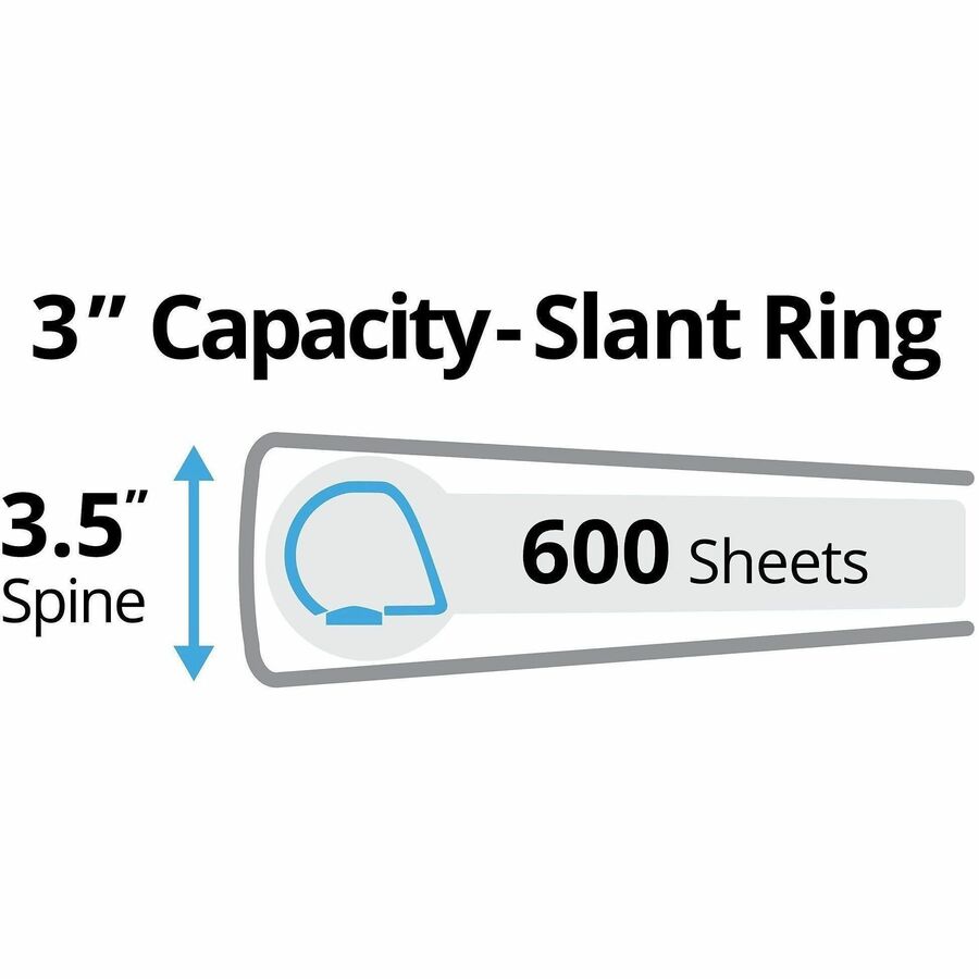 Avery® Durable View 3 Ring Binder - 3" Binder Capacity - Letter - 8 1/2" x 11" Sheet Size - 635 Sheet Capacity - 635 Rin