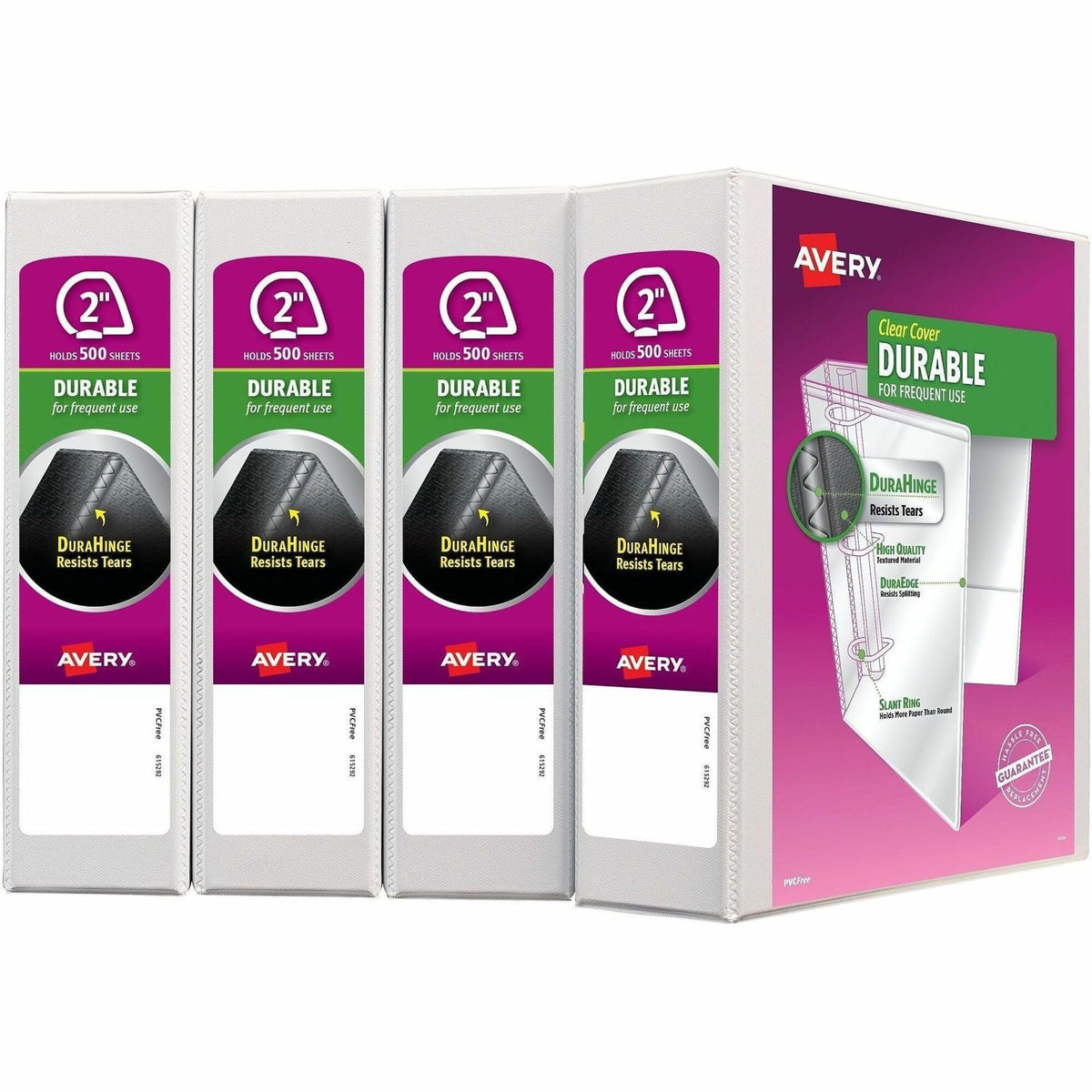 Avery® Durable View 3 Ring Binder - 2" Binder Capacity - Letter - 8 1/2" x 11" Sheet Size - 530 Sheet Capacity - 530 Rin