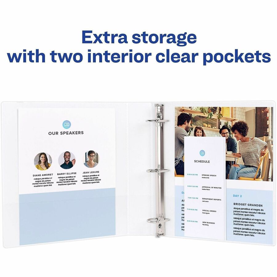 Avery® Durable View 3 Ring Binder - 2" Binder Capacity - Letter - 8 1/2" x 11" Sheet Size - 530 Sheet Capacity - 530 Rin