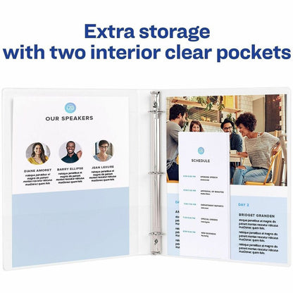 Avery® Durable View 3 Ring Binders - 1/2" Binder Capacity - Letter - 8 1/2" x 11" Sheet Size - 135 Sheet Capacity - 3 Ri