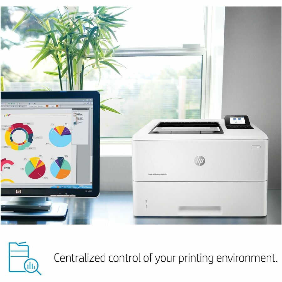 HP LaserJet Enterprise M507 M507dn Desktop Laser Printer - Monochrome - 45 ppm Mono - 1200 x 1200 dpi Print - Automatic 