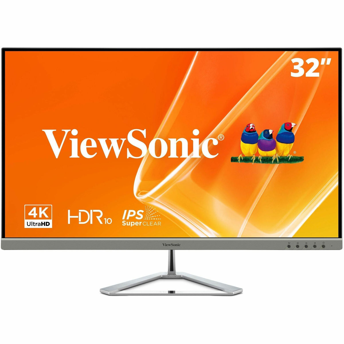ViewSonic Entertainment VX3276-4K-mhd 32" Class 4K UHD LED Monitor - 16:9 - Silver - 31.5" Viewable - Multi-domain Verti