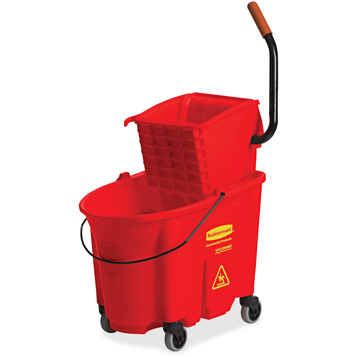 Rubbermaid Commercial WaveBrake 35 QT Side Press & Wringer - 8.75 gal - Splash Resistant - 36.5" x 15.7" x 20.1" - Tubul