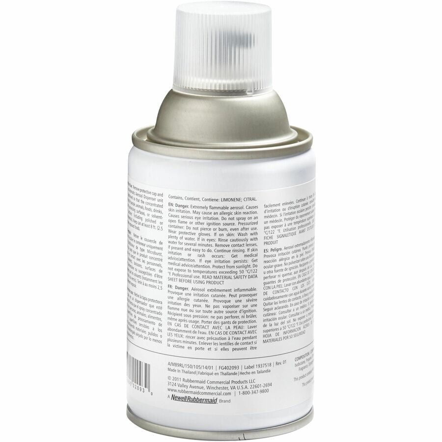 Rubbermaid Commercial Microburst 9000 Mandarin Air Spray - Spray - Mandarin Orange - Long Lasting, Odor Neutralizer - 4 