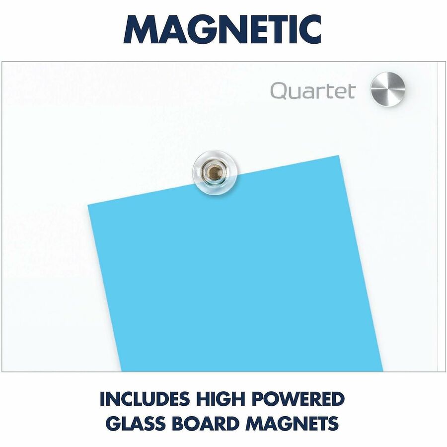 Quartet Infinity Magnetic Glass Dry-Erase Board, White, 48" x 36" - 48" (4 ft) Width x 36" (3 ft) Height - White Tempere