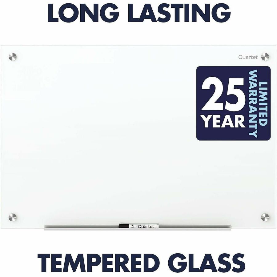 Quartet Infinity Magnetic Glass Dry-Erase Board, White, 48" x 36" - 48" (4 ft) Width x 36" (3 ft) Height - White Tempere