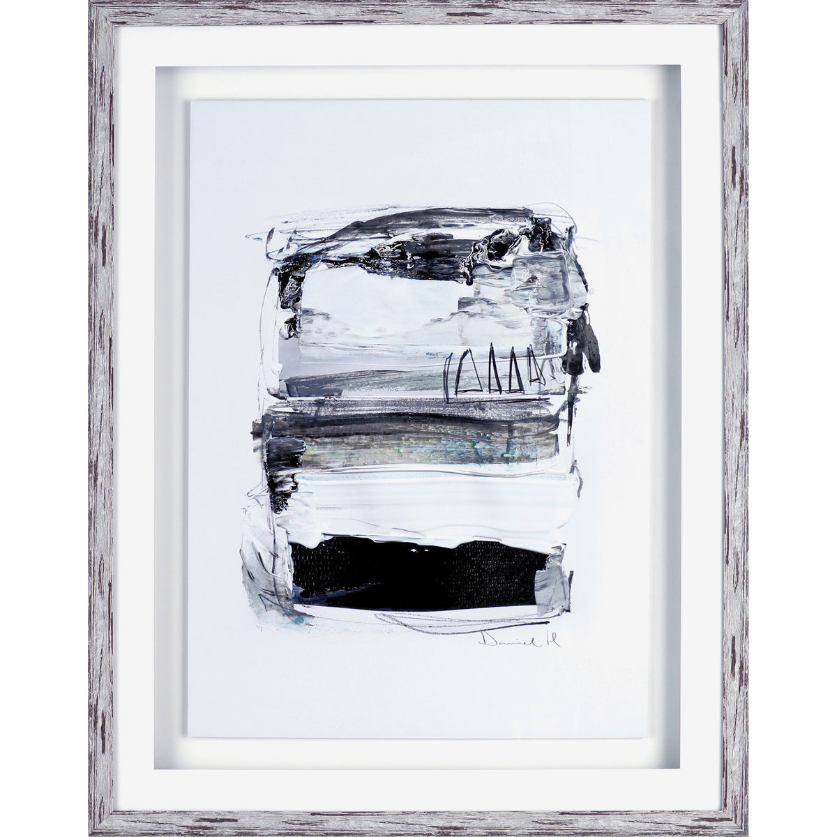 Lorell Abstract I Framed Artwork - 27.50" x 35.50" Frame Size - Brown, White - 1 Each