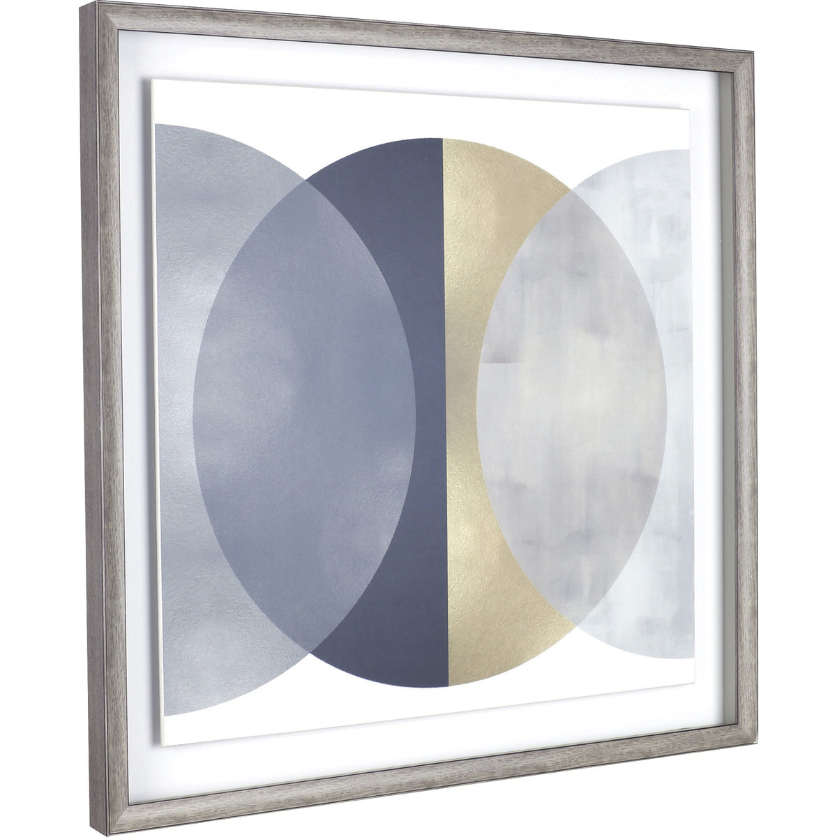 Lorell Circle II Framed Abstract Art - 29.25" x 29.25" Frame Size - Gray, Yellow - 1 Each